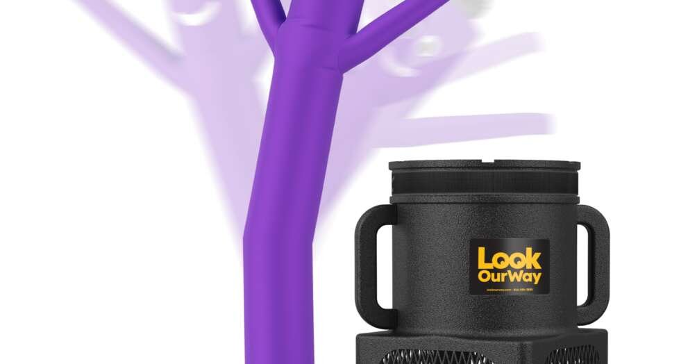 best light up purple flame air dancer inflatable
