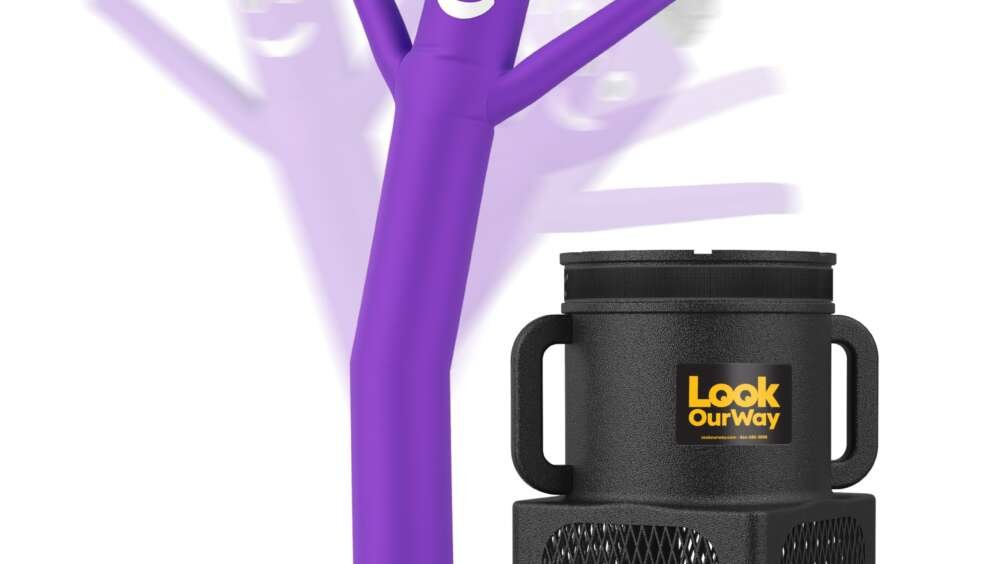 best light up purple flame air dancer inflatable